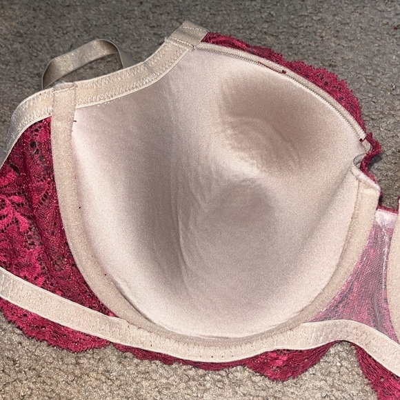 ThirdLove 24/7 Memory Foam Lace Balconette Multiway Adjustable Bra Burgundy 34F - Picture 7 of 8